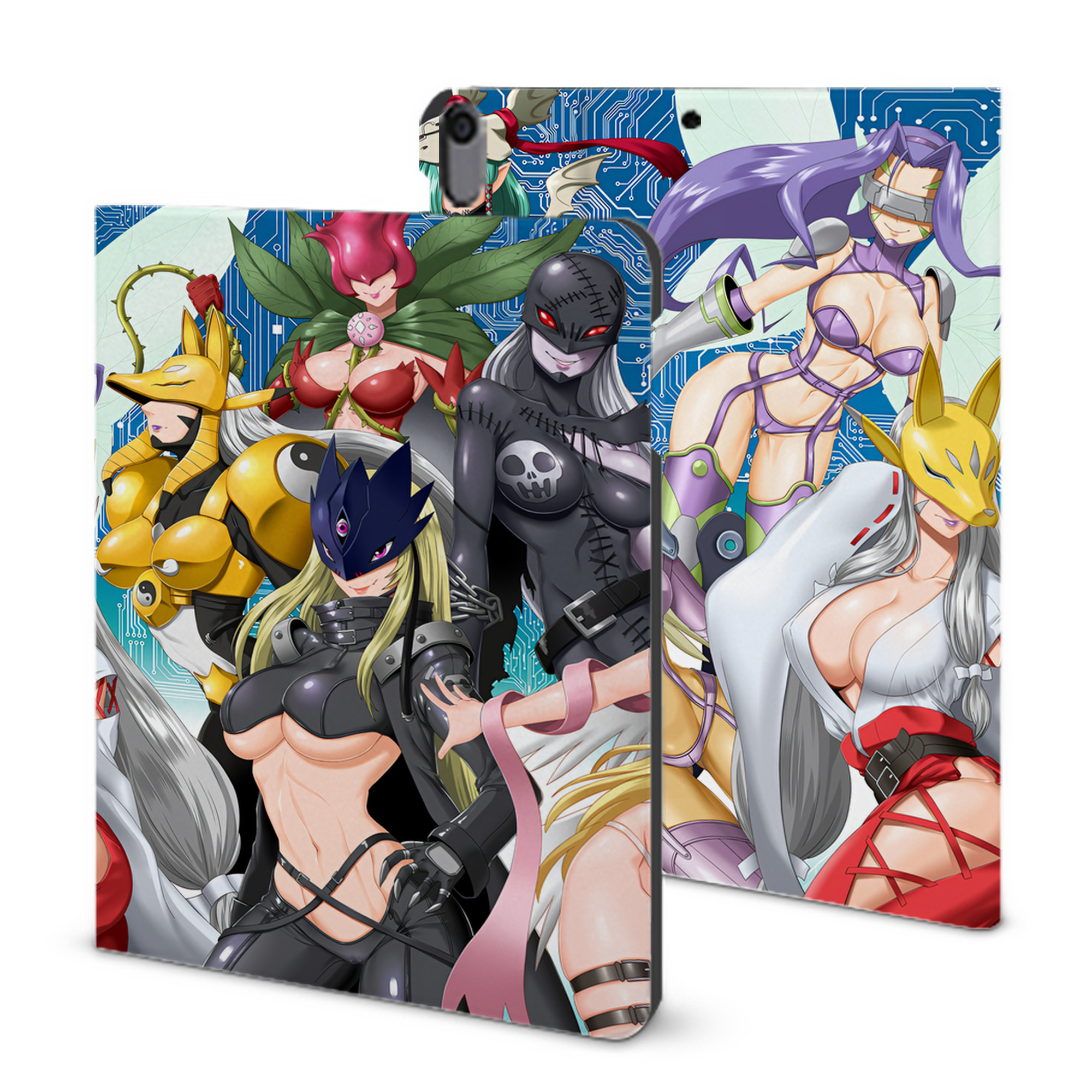 （画像用） Digimon デジタルモンスター/デジモン IPad ケース ブック型 PUレザー TPU 耐衝撃 軽量 薄型 ペン収納なし 全面保護 IPad 各モデル対応